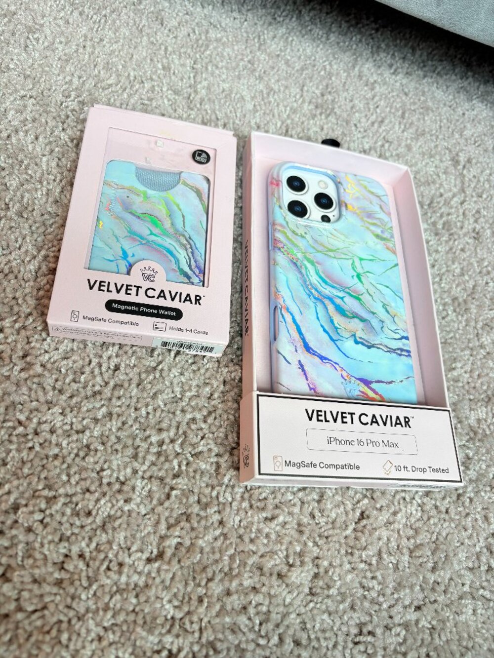 Velvet Caviar Iridescent Marbled Wallet & iPhone 16 Pro Max Case New With Tags